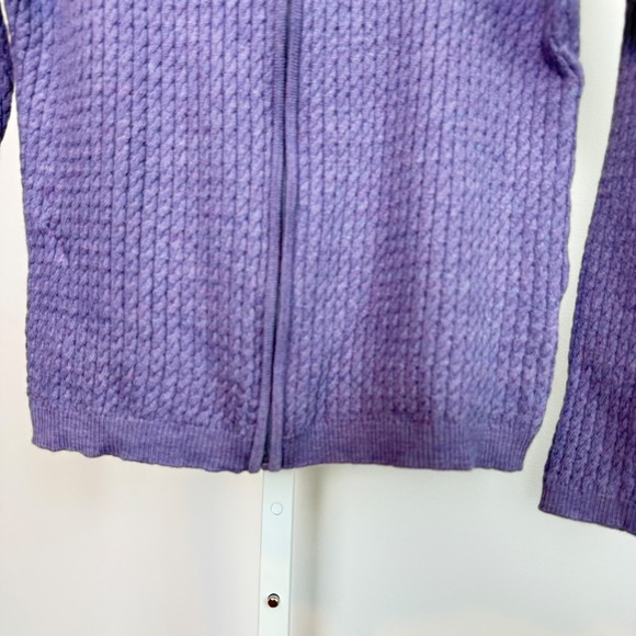 Peter Millar Women's Zip Front Cable Knit Merino Wool Sweater Jacket Cardigan L - Picture 3 of 6